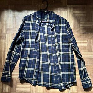 H&M Medium Mens Blue Plaid Button Down Shirt